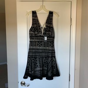 Black and Cream cocktail dress.